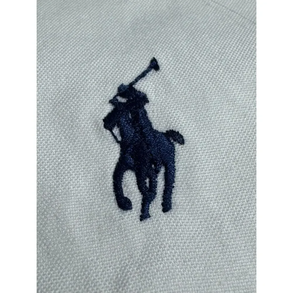Polo Ralph Lauren Shirt Men 17/43 white button down shirt blue pony